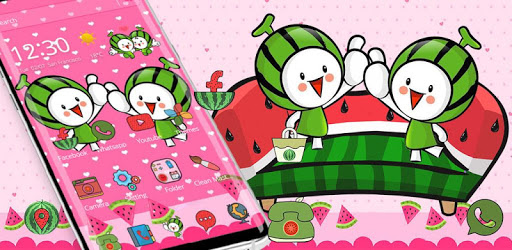 Cute Watermelon Babies Theme PC screenshot