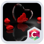 Romantic Hearts Theme: Red Color Black heart Love for PC