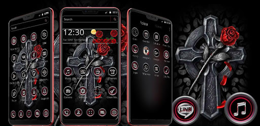 Dark Black Jesus Cross Theme PC screenshot