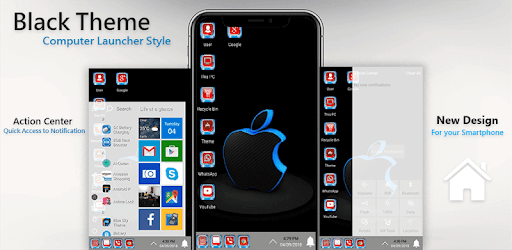 Dark Black Theme For Computer Launcher PC screenshot
