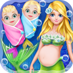 Mermaid Newborn Twins Baby icon