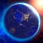 3D Earth & Real Moon. Live Wallpaper. icon