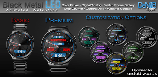 Black Metal LED HD WatchFace Widget Live Wallpaper PC screenshot