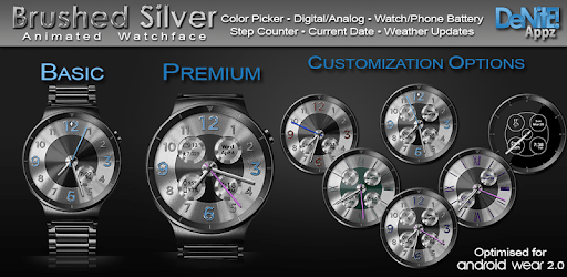 Brushed Silver HD Watch Face Widget Live Wallpaper PC screenshot