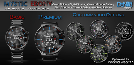 Mystic Ebony HD Watch Face Widget & Live Wallpaper PC screenshot