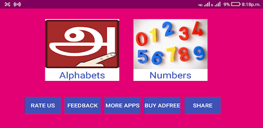 Learn Tamil Alphabets and Numbers PC screenshot