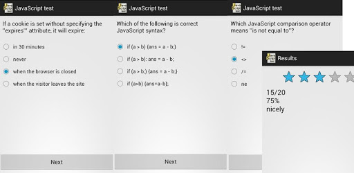 JavaScript test PC screenshot