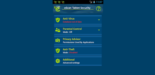 eScan Tablet Security PC screenshot eScan Tablet Security PC screenshot
