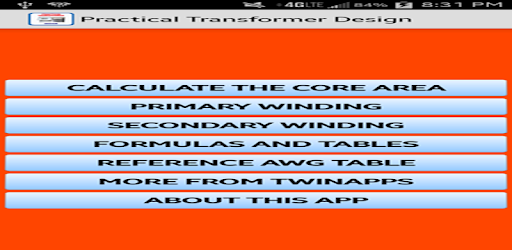 Electrical- Transformer Design PC screenshot