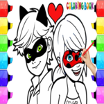 enjoy coloring lady bug and catnoir icon