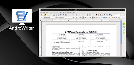 AndroWriter document editor PC screenshot AndroWriter document editor PC screenshot