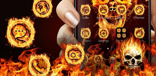 Evil Skull Fire Theme PC screenshot
