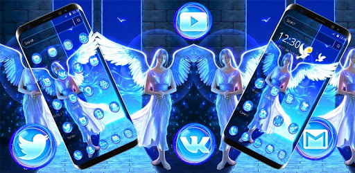 Blue Silver Fairy Girl Theme PC screenshot