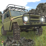 4x4 SUVs in the backwoods icon