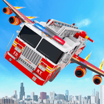 Flying Firefighter Truck Transform Robot Games icon