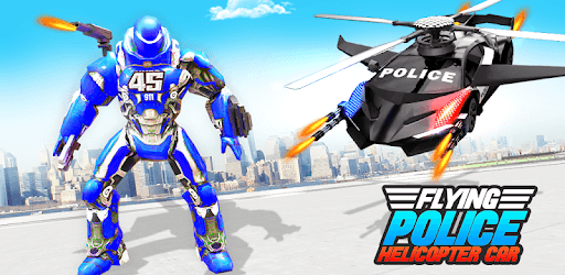Flying Police Helicopter Car Transform Robot Games PC screenshot
