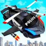 Flying Police Helicopter Car Transform Robot Games icon