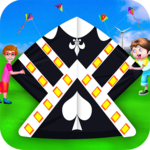 Kite making fun icon