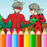 Coloring Book for Cat Noir and Ladybug icon