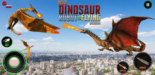Wild Dinosaur Attack Vs Super Dragon Flying Robot PC screenshot