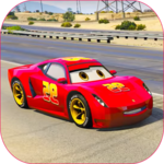 Splashy Superhero Vertigo racing : lightning car icon
