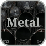 Drum kit metal icon