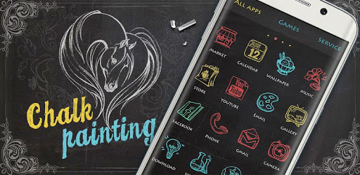 Chalk Painting Go Launcher Theme PC screenshot