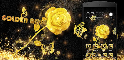 Golden Rose Parallax Go Launcher Theme PC screenshot Golden Rose Parallax Go Launcher Theme PC screenshot
