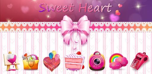 Sweet Heart GO Launcher Theme PC screenshot