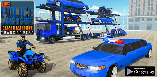 US Police limousine Car Quad Bike Transporter Game PC screenshot