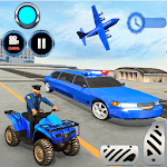 US Police limousine Car Quad Bike Transporter Game icon