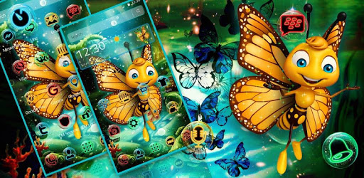 3D Glitter Butterfly Theme PC screenshot