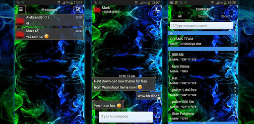 Green Smoke Theme GO SMS Pro PC screenshot Green Smoke Theme GO SMS Pro PC screenshot