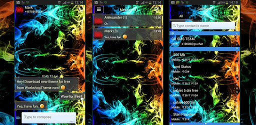 Rainbow Smoke Theme GO SMS PC screenshot Rainbow Smoke Theme GO SMS PC screenshot
