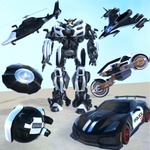 Flying Grand Police Car Transform Robot Games icon
