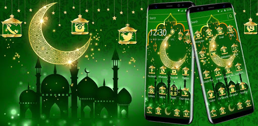 Green Moon Star Ramadan Theme PC screenshot