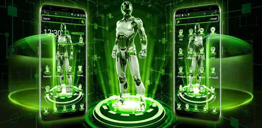 Green Robot Technology Theme PC screenshot