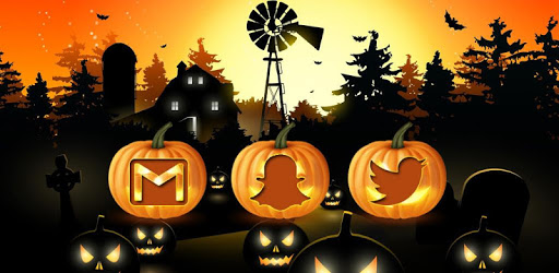 Orange Pumpkin Halloween Theme PC screenshot