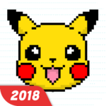 Happy Cartoon Pixel Book - Pixel Art Coloring icon