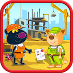 Hippo builder. Building machines icon