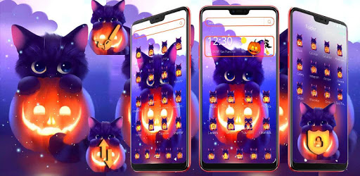 Dark Halloween Cat Theme PC screenshot