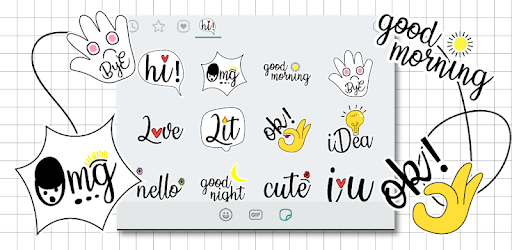 Cute Word Doodle Emoji Stickers PC screenshot