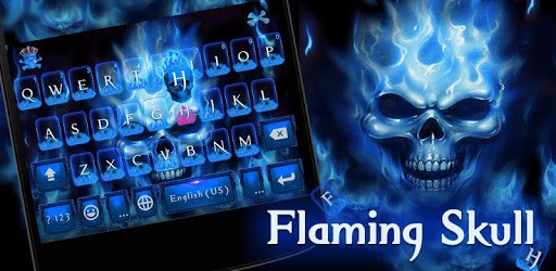Flaming Skull Keyboard Theme PC screenshot
