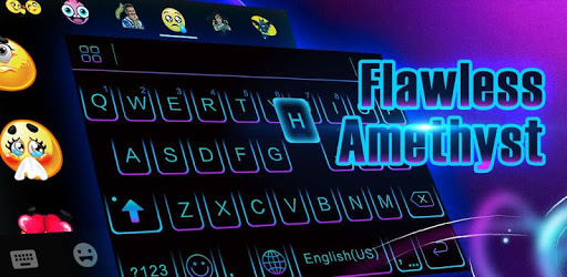 Black Neon 3D Keyboard Theme PC screenshot Black Neon 3D Keyboard Theme PC screenshot