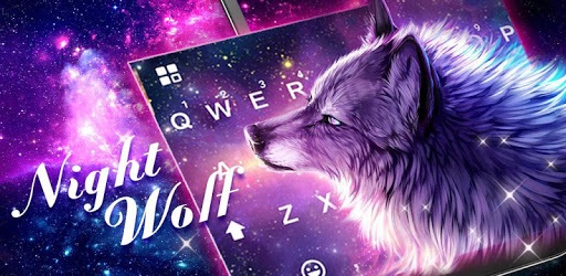 Starry Wolf Keyboard Theme PC screenshot
