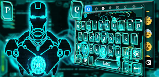Ai Robot Neon Keyboard Theme PC screenshot