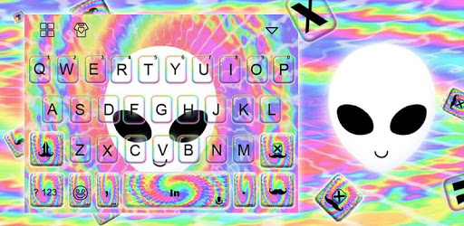 Alien Tie Dye Keyboard Theme PC screenshot