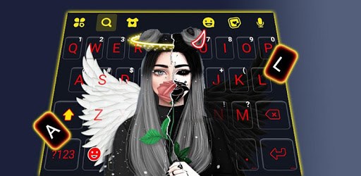 Angel Devil Keyboard Background PC screenshot