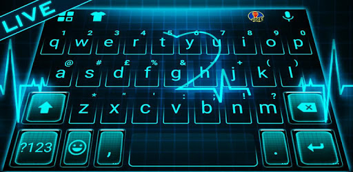 Animated Neon Heart Keyboard Theme PC screenshot