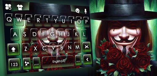 Anonymous Man Smile Keyboard Theme PC screenshot